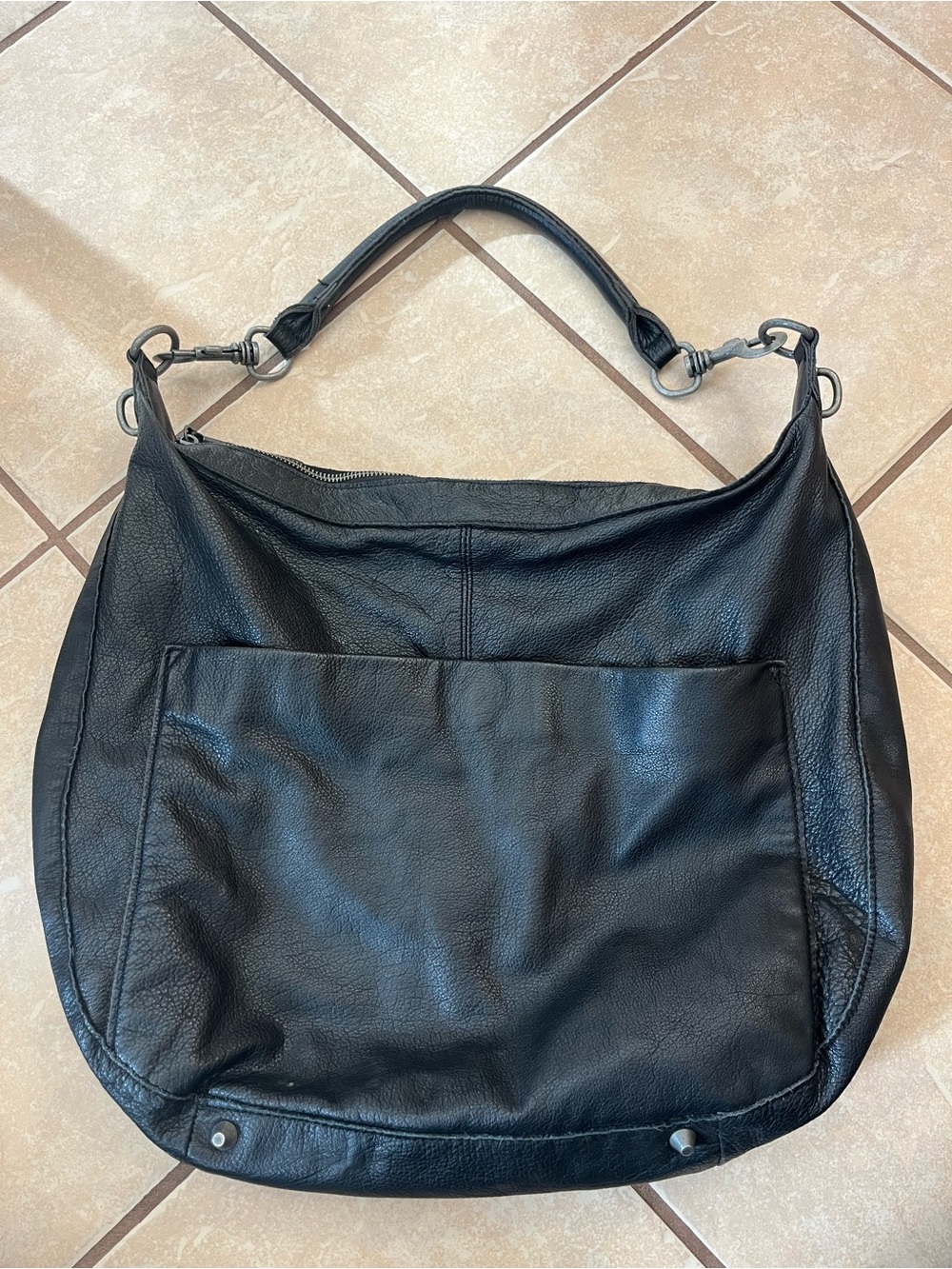LIEBESKIND CLASSIC Black Leather Hobo Shoulder Bag